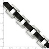 Black Bow Jewelry Men's 14mm Stainless Steel & Black Rubber Link Bracelet, 8.5 Inch - 4 of 4