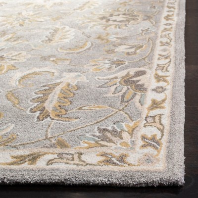 Elegant Gray Hand-Tufted Wool & Viscose 27" Area Rug