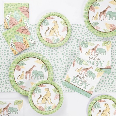 Creative Converting Safari Baby Animal Boys' Birthday Tableware Set 8ct