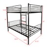YONWAY Twin Over Twin Bunk Bed: Modern Metal Frame with Ladder & Safety Rails for Families with Multiple Children in Apartments - 3 of 4