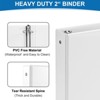 Itopfox 2 Inch 3-Ring Binder with Clear View Cover, 6 Pack White Binders, Includes 2 Inside Pockets, Holds Up to 450 Sheets, Durable for Office, Home - 3 of 4