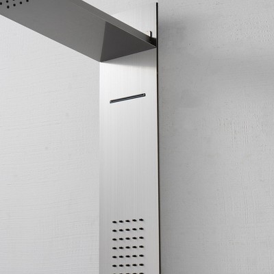 Nickel 4-Jet Rainfall Shower Panel System with Handheld Wand