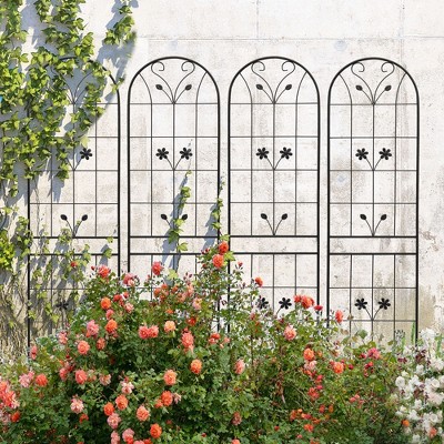 NicBex Metal Trellis for Climbing Plants Outdoor Plant Trellis Indoor Rust-Proof Plant Stakes for Garden