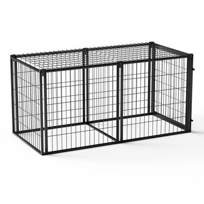 Munora 63" Dog Kennel with Top, Indoor Pet Cage for Small/Medium Dogs (Black)