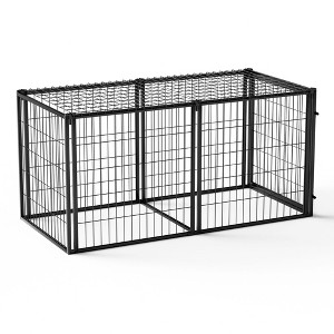 Munora 63" Dog Kennel with Top, Indoor Pet Cage for Small/Medium Dogs (Black) - 1 of 4