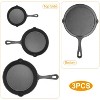 KTMBDW 3 Skillet Bundle 6 inches and 8 inches with 10 inch Set of 3 Cast Iron Frying Pans Non-Stick Oven Safe Cookware Heat-Resistant Frying Pan,Black - 2 of 4