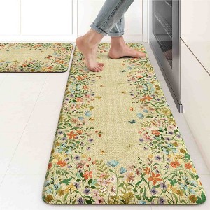 BAGOKIE Boho Anti Fatigue Kitchen Mat Set of 2 - 1 of 4