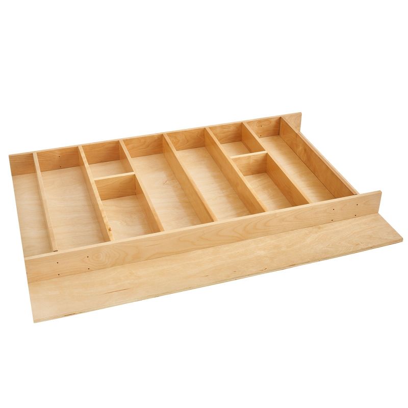 Rev-A-Shelf 4WUT-3SH Trimmable Wooden Kitchen Drawer Divider Utility Holder Cutlery Tray Organizer Insert with 7 Slots, 1 of 7