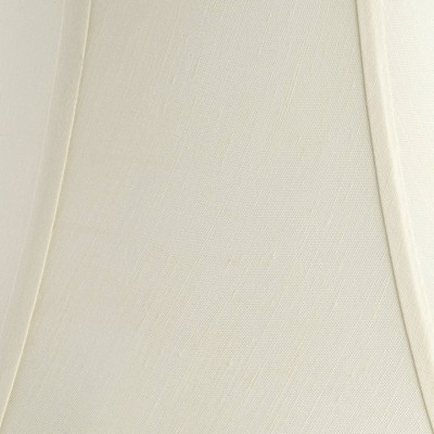 Antique White and Burgundy Resin Metal Floor Lamp with Cream Shade