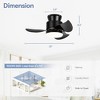 Airsurfer 22" 3-Blade Flush Mount Indoor Ceiling Fan with LED Light and Remote Control - 3 of 4