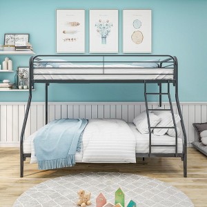 CAVINAS Twin Over Full Metal Bunk Bed with Ladder & Upper-Level Guardrail,Modern Bed Frame for Kids Room,Bedroom - 1 of 4