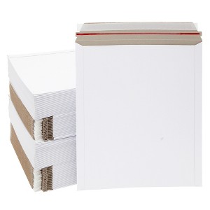 Juvale 100-Pack White Rigid Mailing Envelopes Document Stay Flat Mailers Self Adhesive Flap, 12.75 x 15 in - 1 of 4