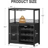 36'' Wine Storage Cabinet, Adjustable Shelves, Mesh Door & Baffle Design, Compact Liquor & Coffee Bar Cabinet for Kitchen, Dining Room - 2 of 4