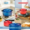 LunaLulink 2 Pieces Ceramic Cookware Set with Lid and Insulated Handle - 4 of 4