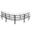 Half Moon Curved Outdoor Patio Furniture Set, Patio Conversation Set with Coffee Table, Iron Frame Sectional Sofa for Balcony Garden Poolside - 4 of 4