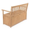 happimess Sophie 48" Traditional Farmhouse Lift-Top Acacia Wood Storage & Entry Bench - 3 of 4