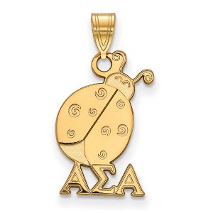 Black Bow Jewelry 14k Yellow Gold Plated Sterling Silver Alpha Sigma Alpha Greek Life Small Pendant - 1 of 3