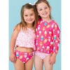 RuffleButts Girls UPF50+ Long Sleeve Rash Guard Bikini - 4 of 4