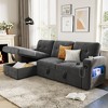 84 Inch Sleeper Sofa Couch, L-Shaped Sofa, Convertible Pull Out Sofa Bed with Storage - 4 of 4