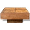 vidaXL Coffee Table Brown Square Solid Mango Wood - 2 of 4