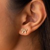 Gold Earrings for Women Girls -Gold Bow Earrings for Women Jewelry Huggie Hoop Stud Earrings Hypoallergenic Cute Cubic Zirconia Pearl Drop Bow Earring - 4 of 4
