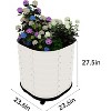 Portable Elevated Planter Box with Integrated Reservoirs – Corrosion-Resistant Steel Plant Bed with Stabilizing Wheels & Wave Sides - 3 of 4