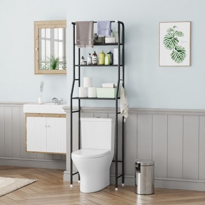 SUGIFT 3 Tier Over The Toilet Rack, Metal Bathroom Organizer Shelf
