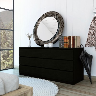 Sapphtopaz Double Dresser for Bedroom Modern Drawer Organizer with Black Metal Pulls Storage Cabinet for Kids Room, Living Room