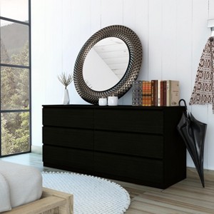 Sapphtopaz Double Dresser for Bedroom Modern Drawer Organizer with Black Metal Pulls Storage Cabinet for Kids Room, Living Room - 1 of 4