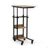 Amlin Modern Industrial Handcrafted Wooden Multi Purpose Adjustable Height C Shaped Side Table Natural/Black - Christopher Knight Home: - 3 of 4