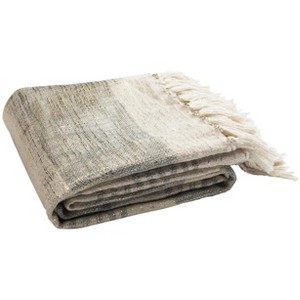 Voleta Metallic Throw Blanket - THR856 - White/Gold - 50" x 70" - Safavieh - 1 of 3