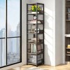 NicBex 6-Tier Corner Bookshelf with Display Shelves & Metal Frame Bookcases for Living Room Home Office, Brown - 2 of 4