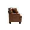 Faux Leather Loveseat Sofa with 2 Throw Pillows, Tufted Loveseat with Wooden Legs, Morden Sofa Suitable for Living Room, Office - Morden Fort - 4 of 4