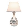 Juliet Ceramic Table Lamp with Fabric Shade Metallic Silver - Elegant Designs: Chic Lighting for Bedroom, Dorm - 2 of 4