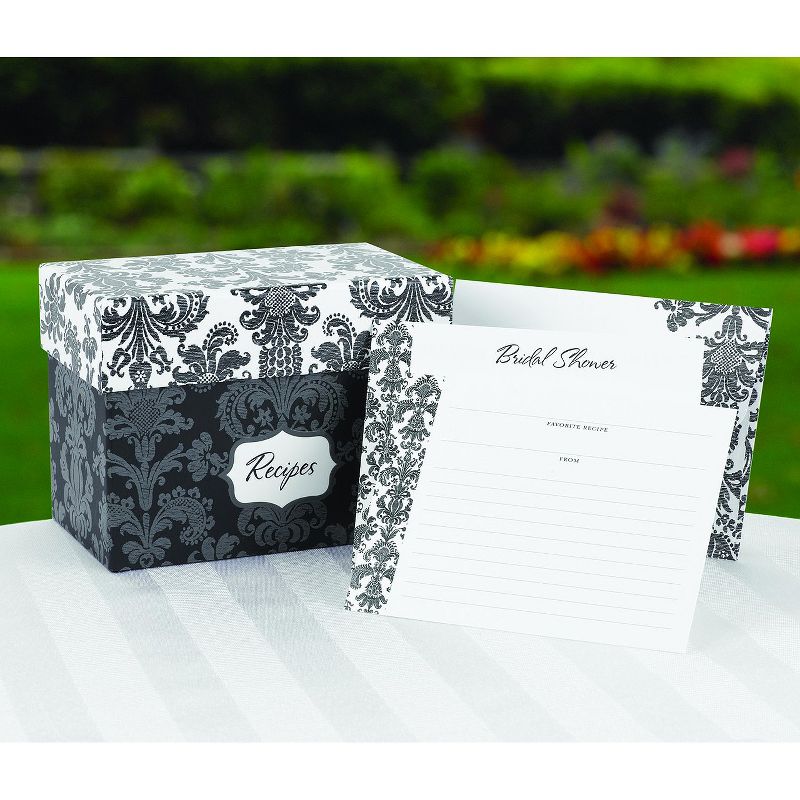 Damask Shower Invitations with Recipe Gift Box (25ct), 2 of 3