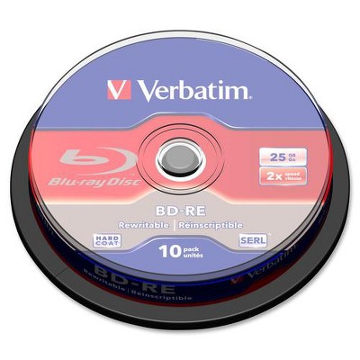 Verbatim BD-RE 25GB 2X with Branded Surface - 10pk Spindle Box - 25GB - 10pk Spindle