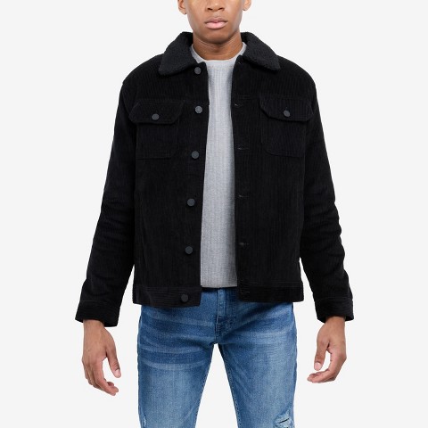 Мужская куртка X RAY Faux Shearling Lined Collar Corduroy, цвет: Чёрный
