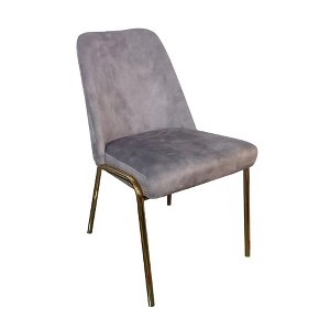 LeisureMod Lumen Dining Chair – Modern Upholstered Kitchen Chair with Gold Steel Legs, Ergonomic Accent Chair - 1 of 4