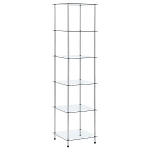 vidaXL 6-Tier Shelf Transparent 15.7 in.x15.7 in.x63 in. Tempered Glass - 1 of 4