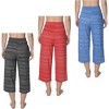 Roxoni Women's Capri Jersey Knit Pajama Lounge Pant Available In Plus Size - 2 of 2