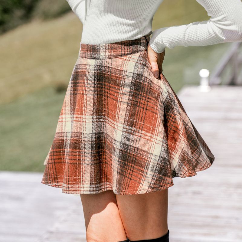 Women's High Waist Plaid Mini Skirt - Cupshe, 3 of 8