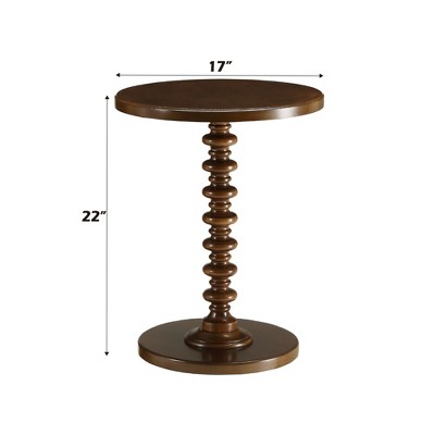NicBex Round Spindle Leg Side Table Turned Wood Design Drink Table for Small Spaces, Bedroom, Patio