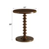 Okak Round End Side Table Turned Spindle Wood Table Drink Table for Small Spaces Bedroom Patio - 2 of 4