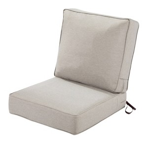 25" x 47" Montlake FadeSafe Patio Lounge Chair Cushion Set Heather Gray - Classic Accessories: Water-Resistant, Zipper Closure - 1 of 4