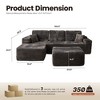 XIZZI Modular Sectional Sofa Couch, L/U-Shape Upholstered Couch, Modern Minimalist Couches for Living Room, Free Combination Deep Seat Corner Couch - 3 of 4