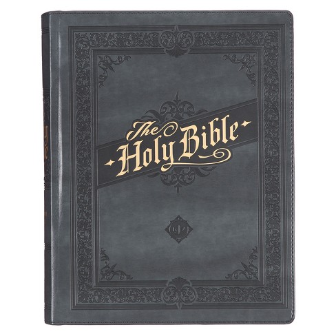 KJV Holy Bible, Large Print Note-Taking Bible, Faux Leather Hardcover - King James Version, Gray - (Leather Bound) - image 1 of 1