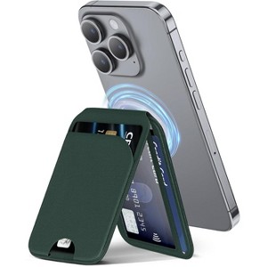 Nakedcellphone Flip Wallet RFID Credit Card ID Holder and Stand for iPhone (Compatible with MagSafe Case) - Holds 5 Cards - 1 of 4