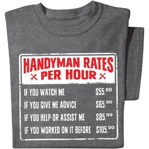 Collections Etc Handyman Rates T-shirt - 1 of 4