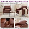 TYBOATLE Dark Gray Leather Accent Chair, Cozy Mid-Century Armchair for Living Room, Lobby, Office - 3 of 4