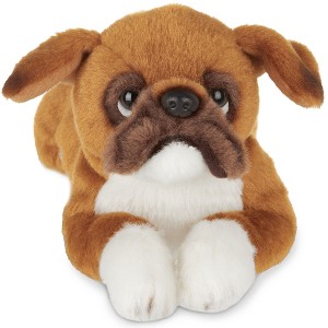 Bearington 8" Boxer Dog Stuffed Animal: Brown and White Plush Faux-Fur, Premium Fill, Realistic Breed Details - 1 of 4
